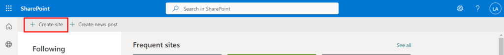 How to create a sharepoint site